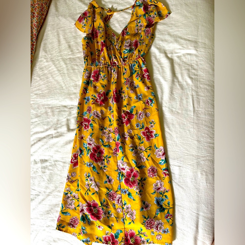 Floral faux wrap dress